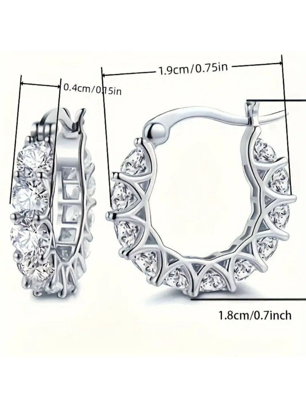 Huggie Hoop MAJOR BLING Earrings #1421 gold tone clear stone - Picture 6 of 10
